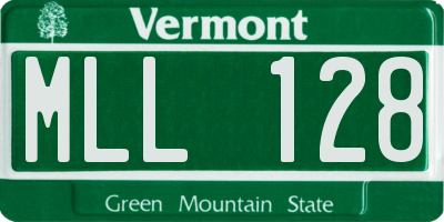 VT license plate MLL128