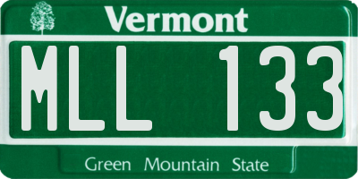 VT license plate MLL133