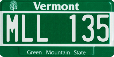 VT license plate MLL135