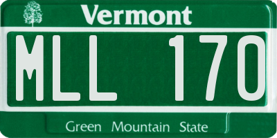 VT license plate MLL170
