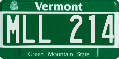 VT license plate MLL214