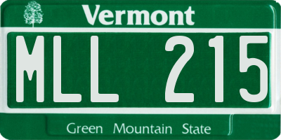 VT license plate MLL215