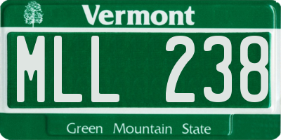 VT license plate MLL238