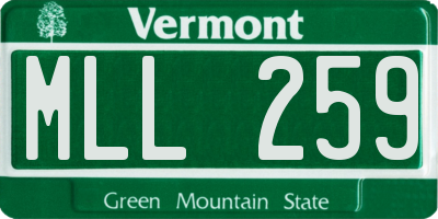 VT license plate MLL259