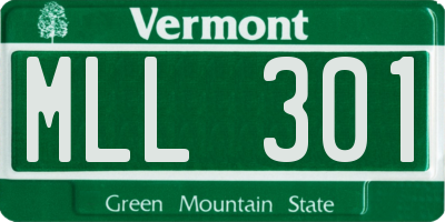 VT license plate MLL301