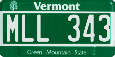 VT license plate MLL343