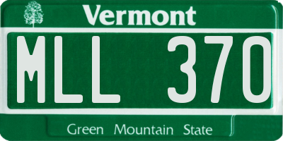 VT license plate MLL370