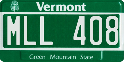 VT license plate MLL408