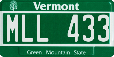 VT license plate MLL433