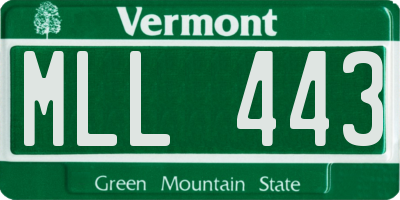 VT license plate MLL443