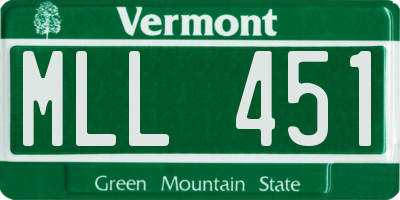 VT license plate MLL451