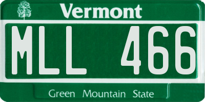 VT license plate MLL466