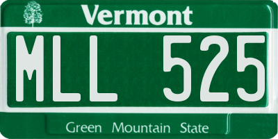 VT license plate MLL525