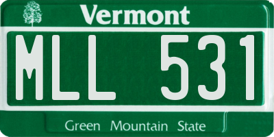 VT license plate MLL531