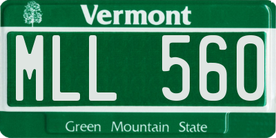 VT license plate MLL560