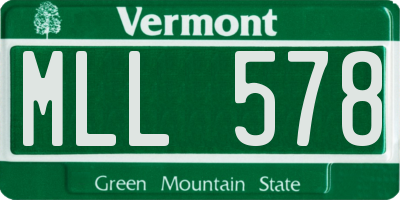VT license plate MLL578