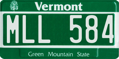 VT license plate MLL584