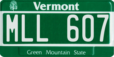 VT license plate MLL607
