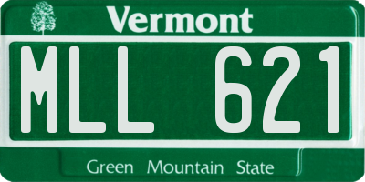 VT license plate MLL621