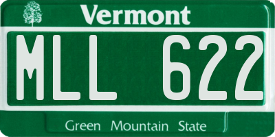 VT license plate MLL622