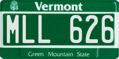 VT license plate MLL626