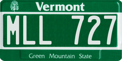 VT license plate MLL727