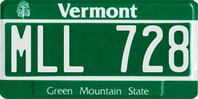 VT license plate MLL728