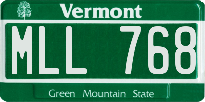 VT license plate MLL768
