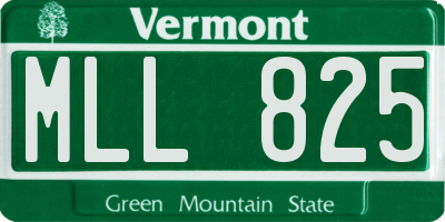 VT license plate MLL825