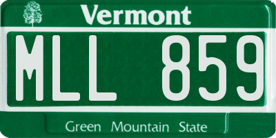 VT license plate MLL859