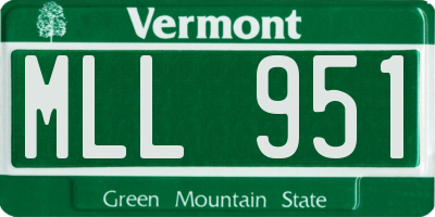 VT license plate MLL951