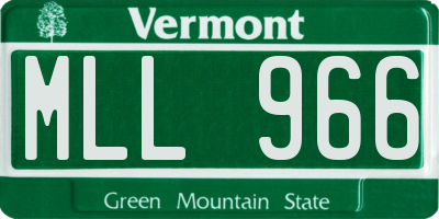 VT license plate MLL966