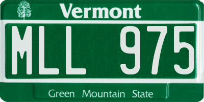 VT license plate MLL975