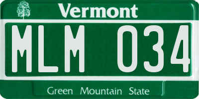 VT license plate MLM034