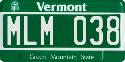 VT license plate MLM038
