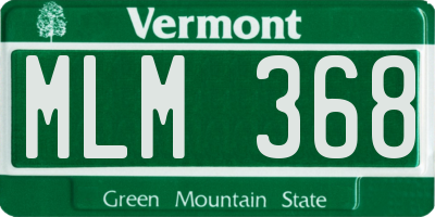 VT license plate MLM368