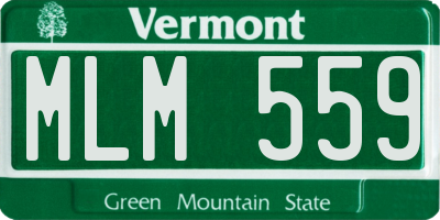 VT license plate MLM559