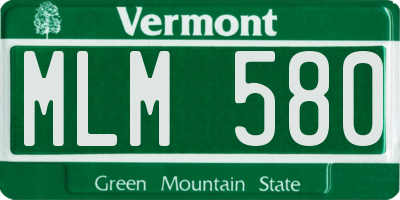 VT license plate MLM580