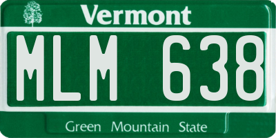 VT license plate MLM638