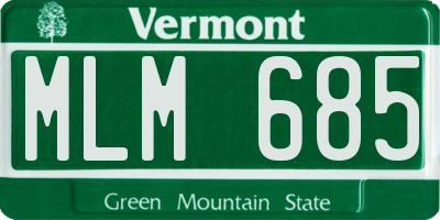 VT license plate MLM685