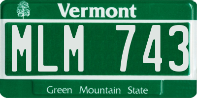 VT license plate MLM743