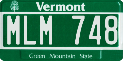 VT license plate MLM748