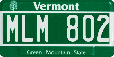 VT license plate MLM802