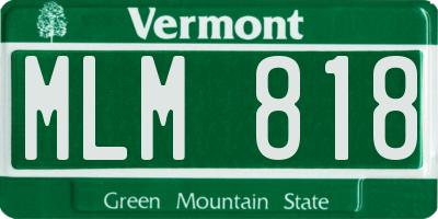 VT license plate MLM818
