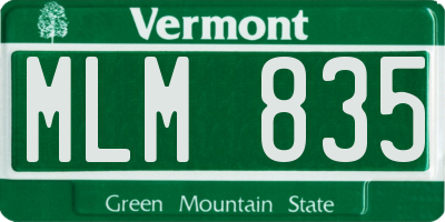 VT license plate MLM835