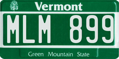 VT license plate MLM899