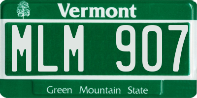 VT license plate MLM907