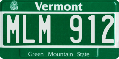 VT license plate MLM912