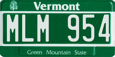 VT license plate MLM954