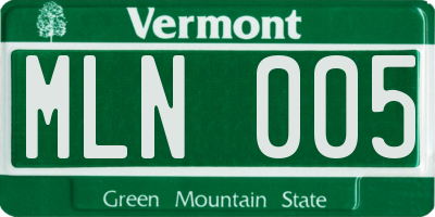 VT license plate MLN005